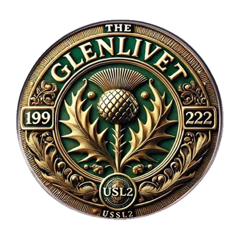 The Glenlivet 1922 Vintage Brooch – Stainless Steel Lapel Pin, Creative Boutonniere Design, Retro Whisky Brand Jewelry for Collectors & Fans
